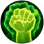 Unflinching Rune Shows an Upraised Fist in Green